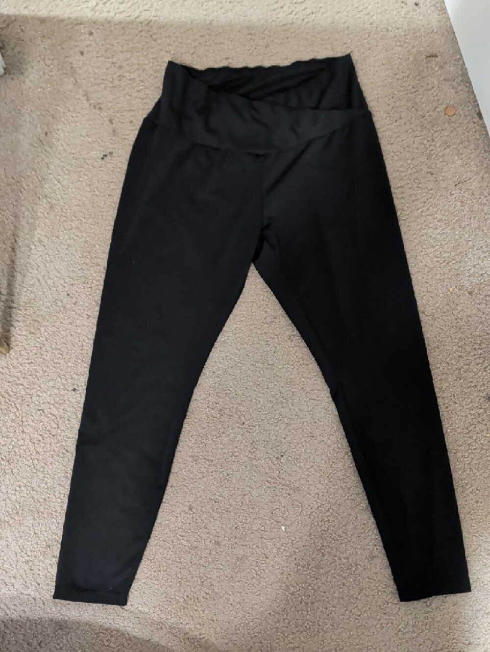 SHEIN Black Curve 1XL Fold-Over Waist Leggings